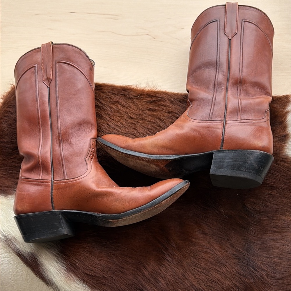 Rios of Mercedes Classic Brown Leather Cowboy Boots - Picture 3 of 9